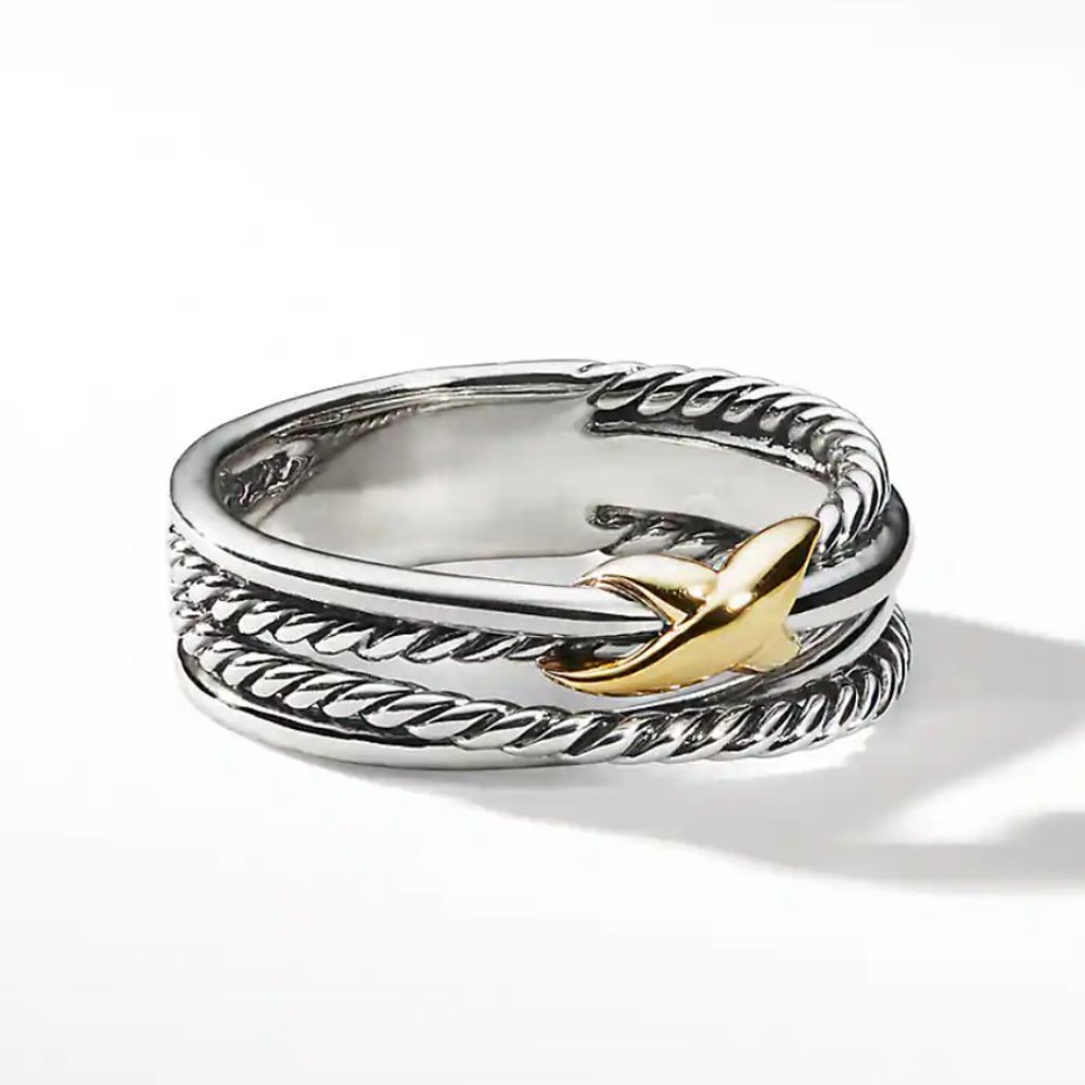 David Yurman X Crossover Ring with 18K Gold